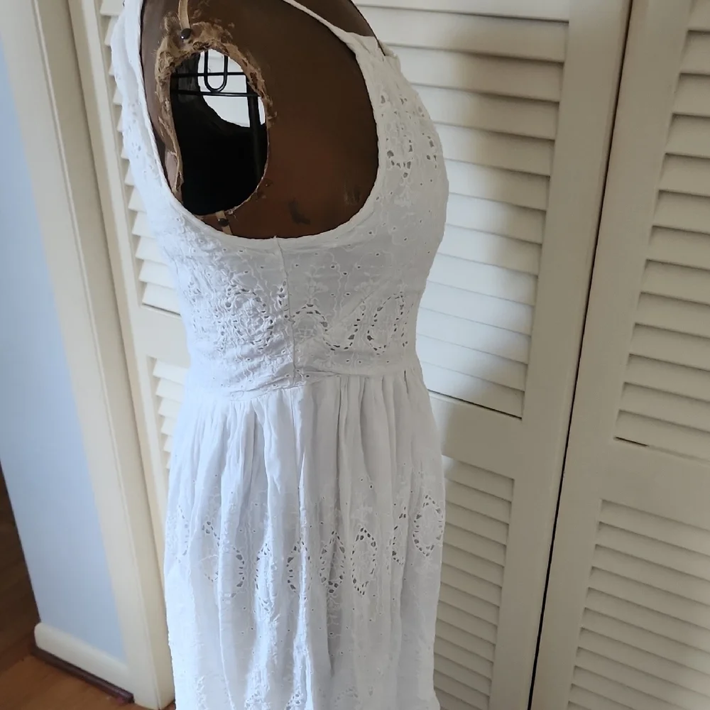 Anthropologie Maeve Tiered Eyelet Midi Sundress with Halter Neckline - Picture 10 of 11